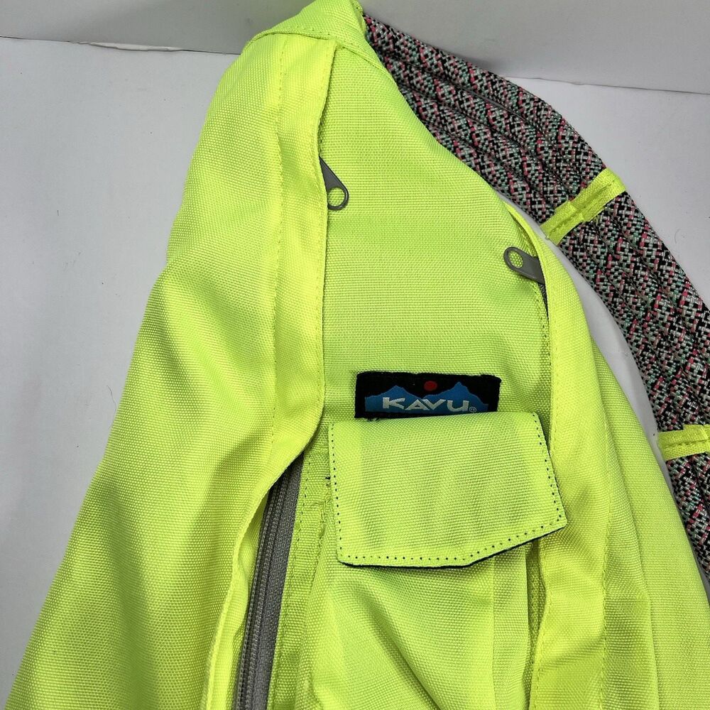 Kavu Rope Bag Neon Green Crossbody Sling Backpack Adjustable Strap - Picture 3 of 8